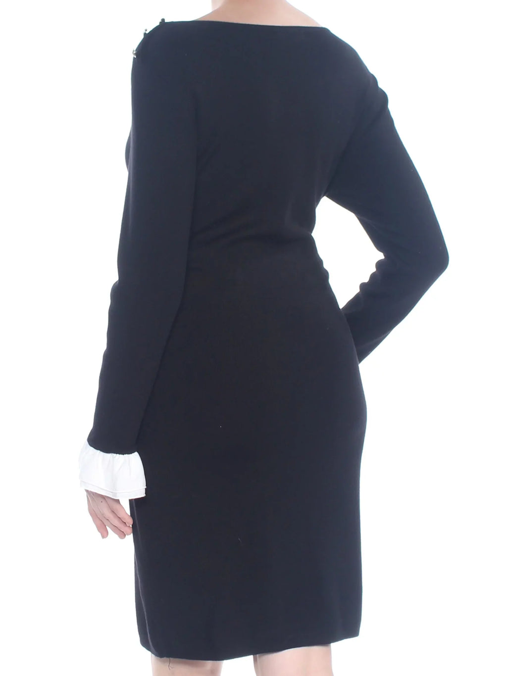 TOMMY HILFIGER $119 Womens New 1216 ebony Shoulder Button Sheath Sweater Dress L