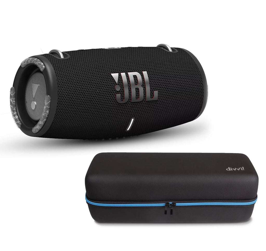 JBL Xtreme 3 dark Portable Bluetooth Speaker w/divvi! Hardshell Case Kit