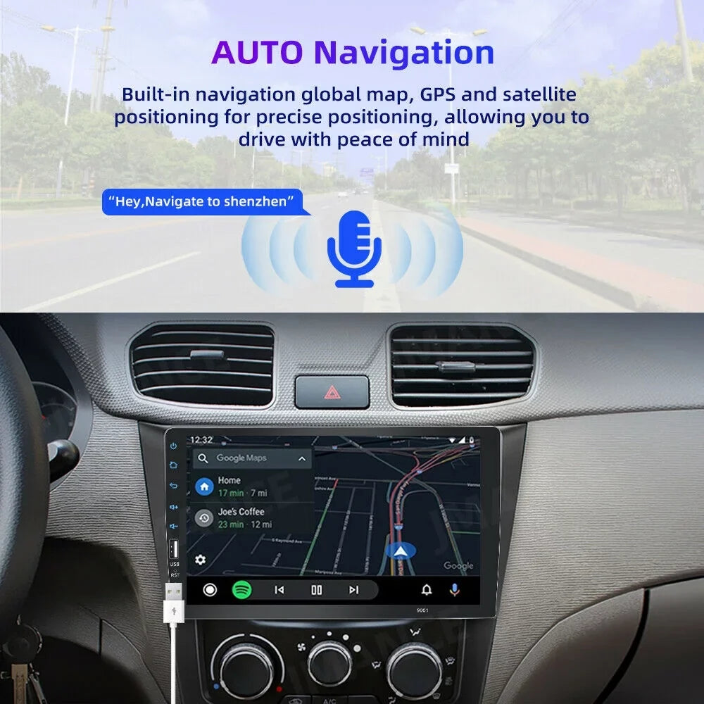 JMANCE MP5  Carplay Android Auto Car Audio GPS 9" Single Din FM Radio with Camera