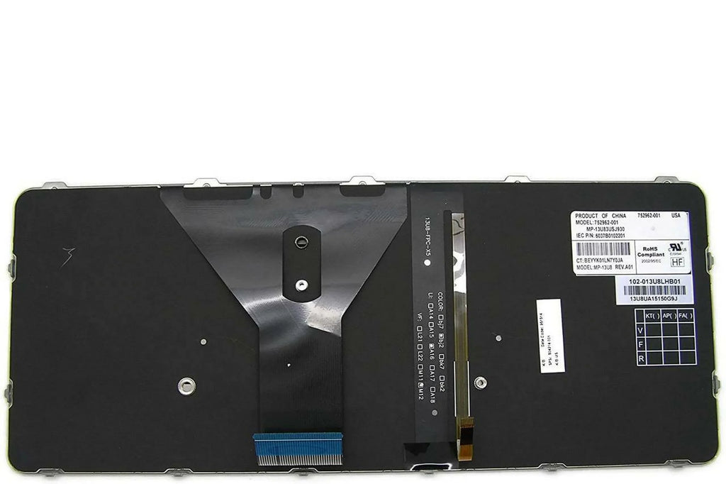 Pre-Owned  EliteBook Folio 1020 G1 Silver Backlit Laptop Keyboard 804214-001 Grade A - Like New