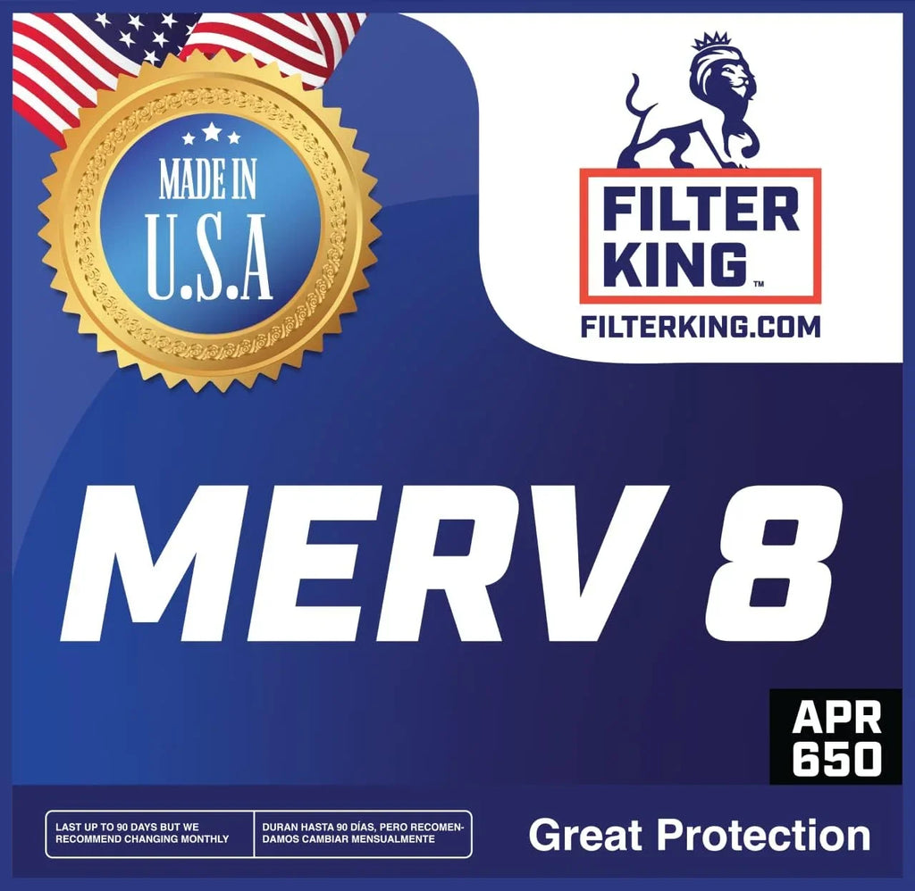 Filter King 28x6.5x1 Air Filter | 4-PACK | MERV 8 HVAC Pleated A/C Furnace Filters | MADE IN USA | Actual Size: 28 x 6.5 x .75"