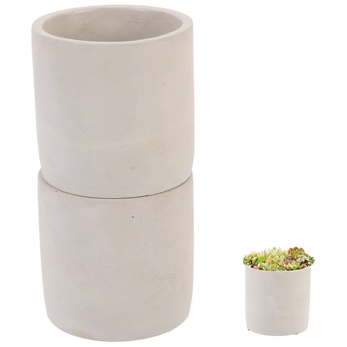 2Pcs Cement Flower Pot Household Multi-function Succulent Planting Pot