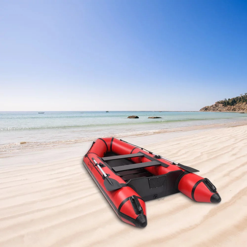 Camping Survivals 10ft polyvinyl chloride 330kg Water Adult Assault Boat Red charcoal