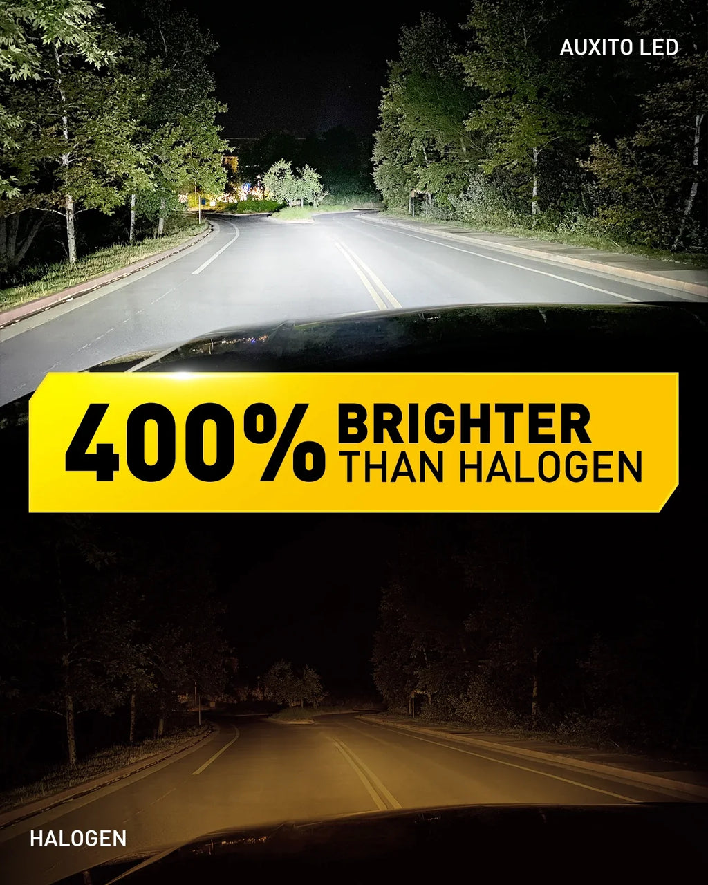 AUXITO 2024 Upgraded 9006 HB4 LED Headlight Bulb, 800% Super Bright, 6500K White Wireless 9006 Low Beam Headlight Bulb with Fan, Pack of 2