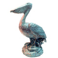 Bronze Patina Pelican on Coastal Rock Nautical Beach Statue. Homestyles 20 in