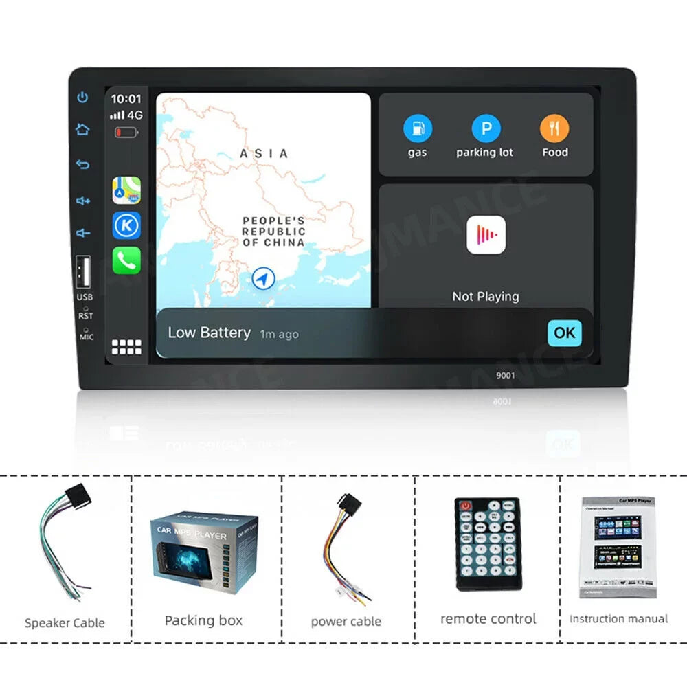 JMANCE MP5  Carplay Android Auto Car Audio GPS 9" Single Din FM Radio with Camera