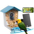 TMEZON Smart Bird Feeder with Camera, Bird Feeder House with 1080P Battery Security Camera Solar Powered Auto Capture Bird Videos Wireless Outdoor