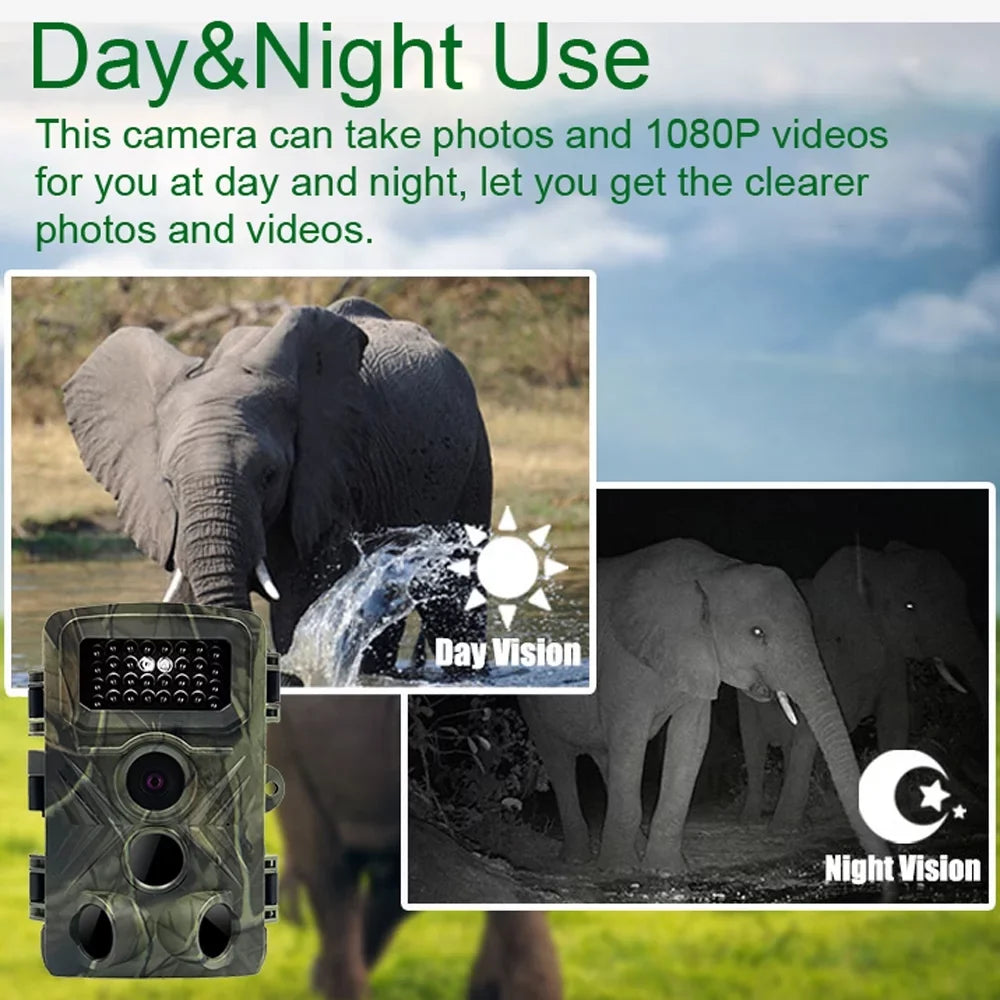 32MP 1080P Outdoor Trail Camera Field Detection Infrared Camera 2.0 inch TFT Color Display Day Night Use Hunts Night-Visions Camera IP66 Waterproof