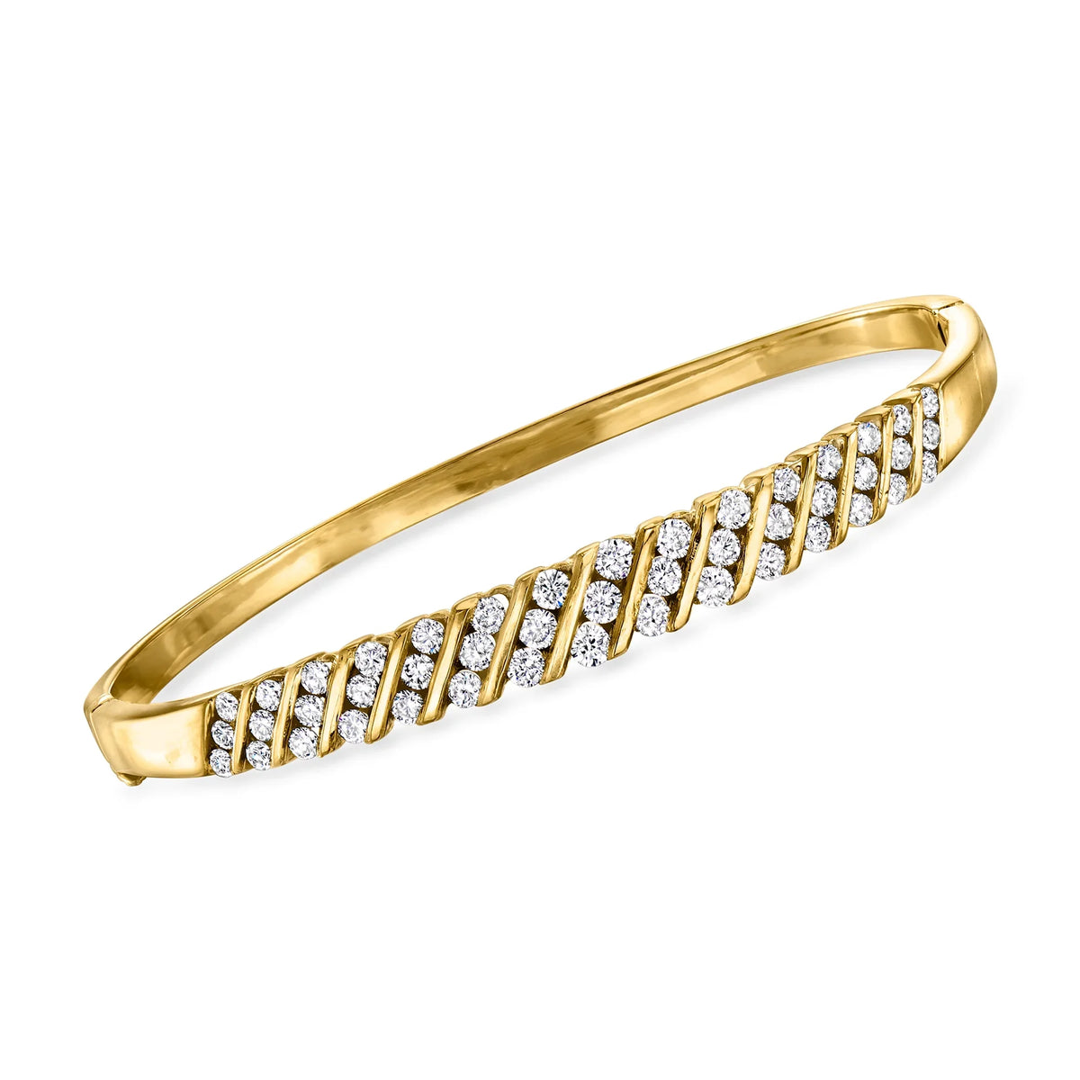 Diamond Bangle Bracelet in 14kt Yellow Gold, Women's, Adult, Pre-Owned. t.w. 1990 Vintage 2.00 ct. Ross-Simons C