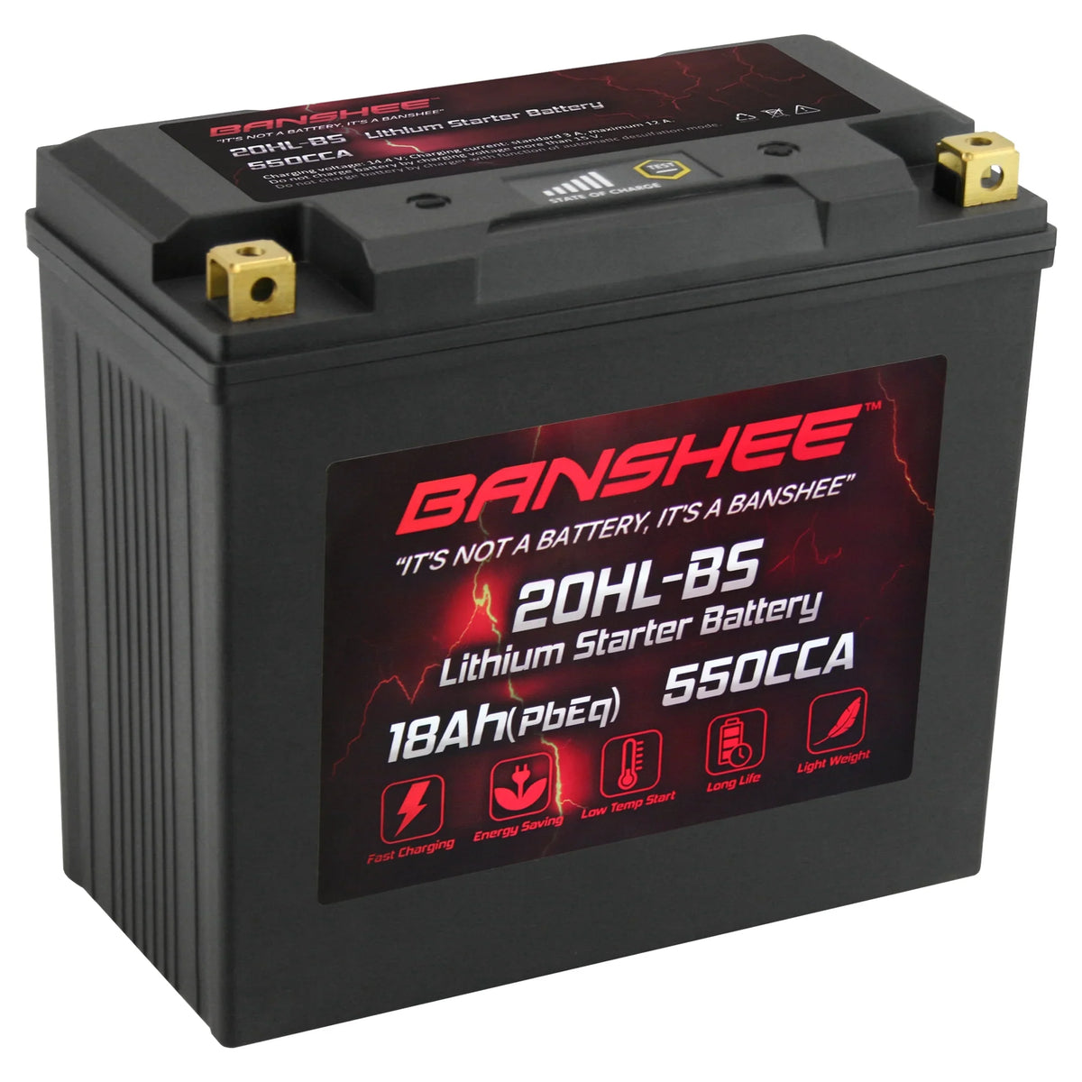 Banshee YTX20L-BS LiFePO4 Motorsports Battery Compatible with CAN-AM Renegade 800R 2013 to 2015
