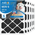 6 Pack. 14x25x1 Air Filter Odor Eliminator Carbon Filter MERV 8 Comparable to MPR 700 & FPR 5 AC HVAC Premium USA Made 14x25x1 Furnace Filters by AIRX FILTERS WICKED CLEAN AIR