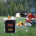 DENEST Folding Camping Kitchen Table Outdoor Cooking Table with Detachable Windscreen