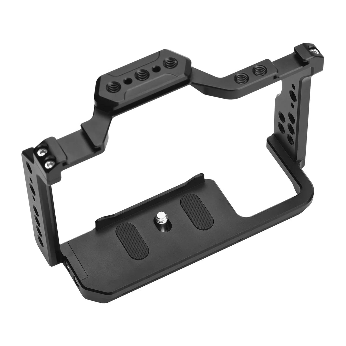 Andoer Cage Aluminum Alloy Video Cage with Dual Cold Shoe Mounts Numerous 14 25mm Threads Replacement for  A7IV/ A7III/ A7II/ A7R III/ A7R II/ A7S II