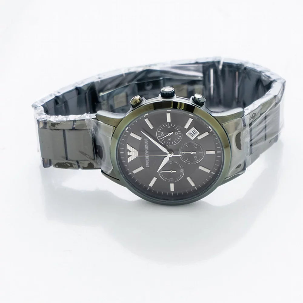 Emporio Armani Renato Chronograph Grey Dial Stainless Steel Bracelet Men's Watch AR11117