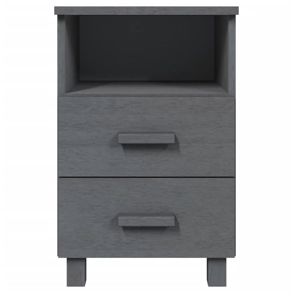 Irfora Bedside Cabinets HAMAR 2 pcs Dark Gray 15.7"x13.8"x24.4" Solid Wood