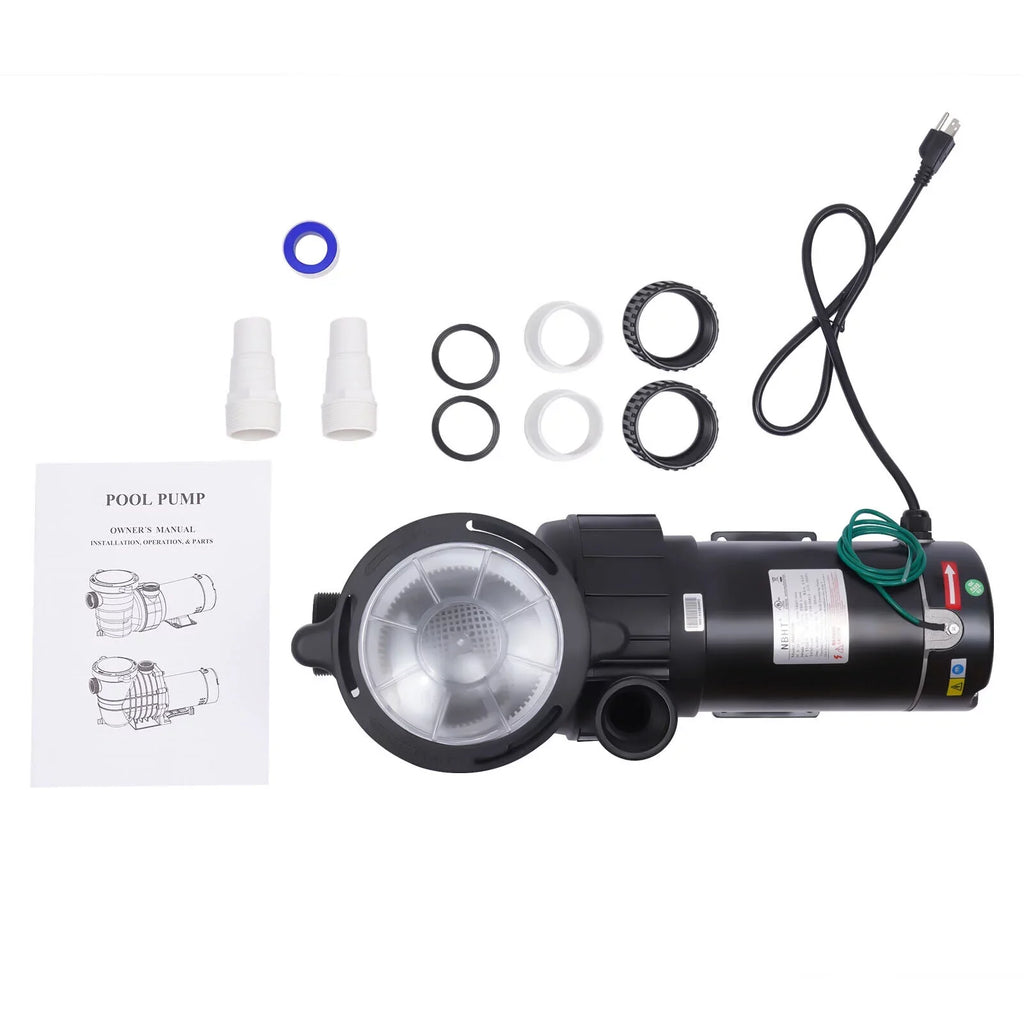 1.5HP 92GPM Above Ground SPA Swimming Pool Pump w/Strainer Filter 3450rpm 1100 W