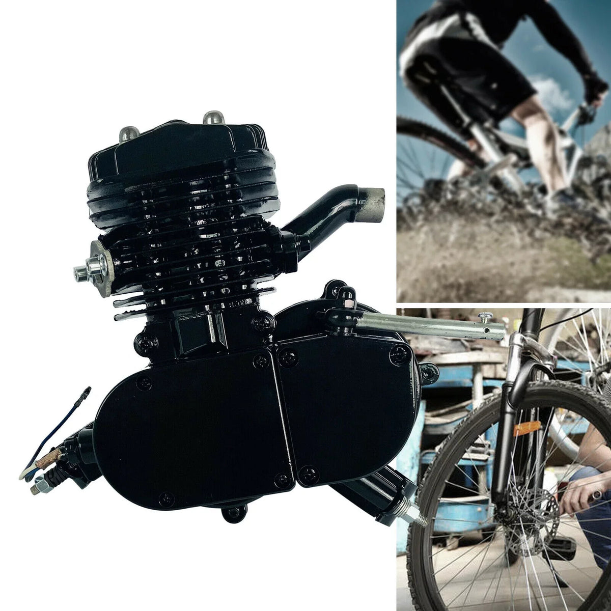 Miumaeov 80cc 2-Stroke Full Assembled Motorized Bike Bicycle Motor Petrol Gas Engine Single Cylinder Air-Cooled dark