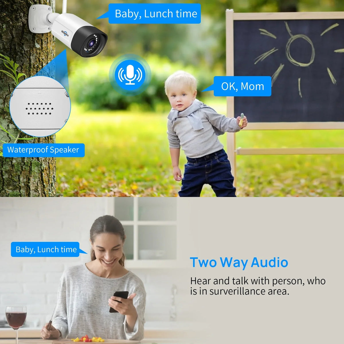 Hiseeu 3MP Wireless WiFi Security Camera System with 3TB Hard Drive, 8Pcs Security Cameras Wireless WiFi with 2-Way Audio,IP66 Waterproof,64ft IR Night Vision,Motion Detect Home Security System