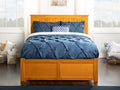 AFI Nantucket Full Size Platform Bed with Panel Footboard and Full Size Trundle in Caramel Latte