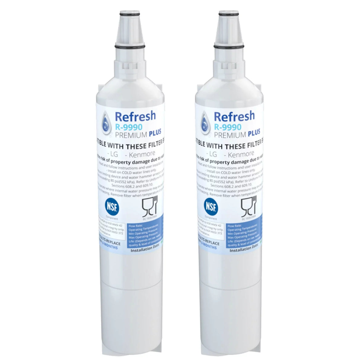 Replacement Water Filter For  Tier1 RWF1051 -by Refresh (2 Pack)