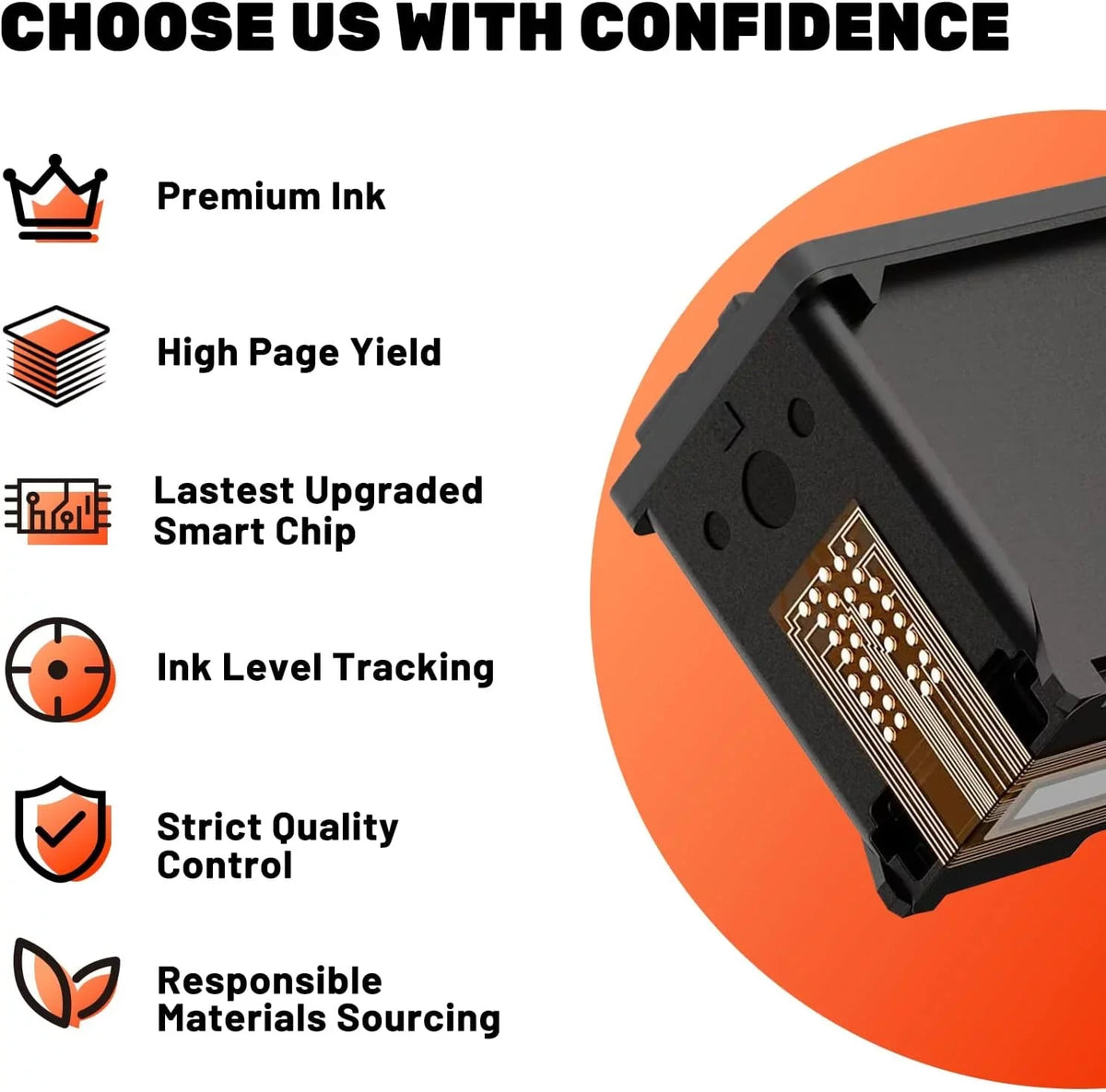 COCCINK 62XL Ink Cartridge Replacement for  62 XL for Envy 5660 7645 7640 5642 5643 5640 OfficeJet 250 5740 200 5746