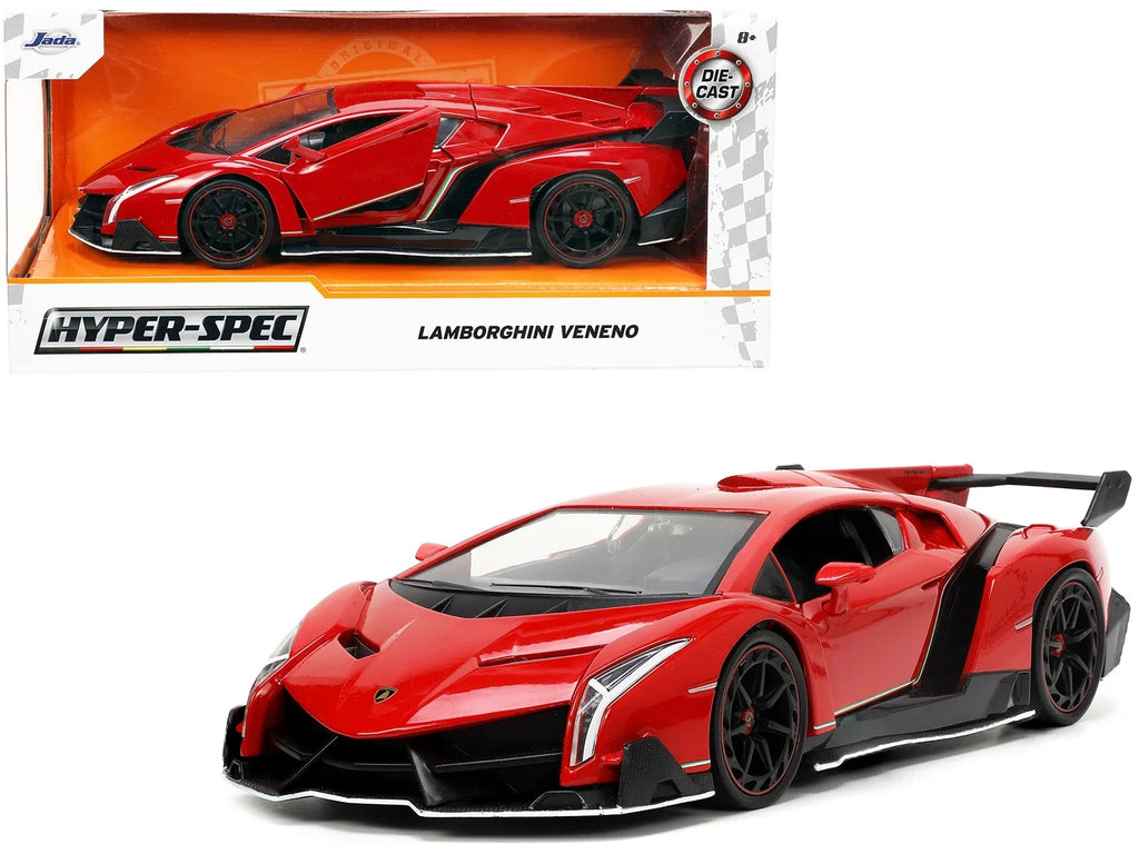 Jada 34212 Lamborghini Veneno Red & dark Hyper-Spec Series 1-24 Diecast Model Car