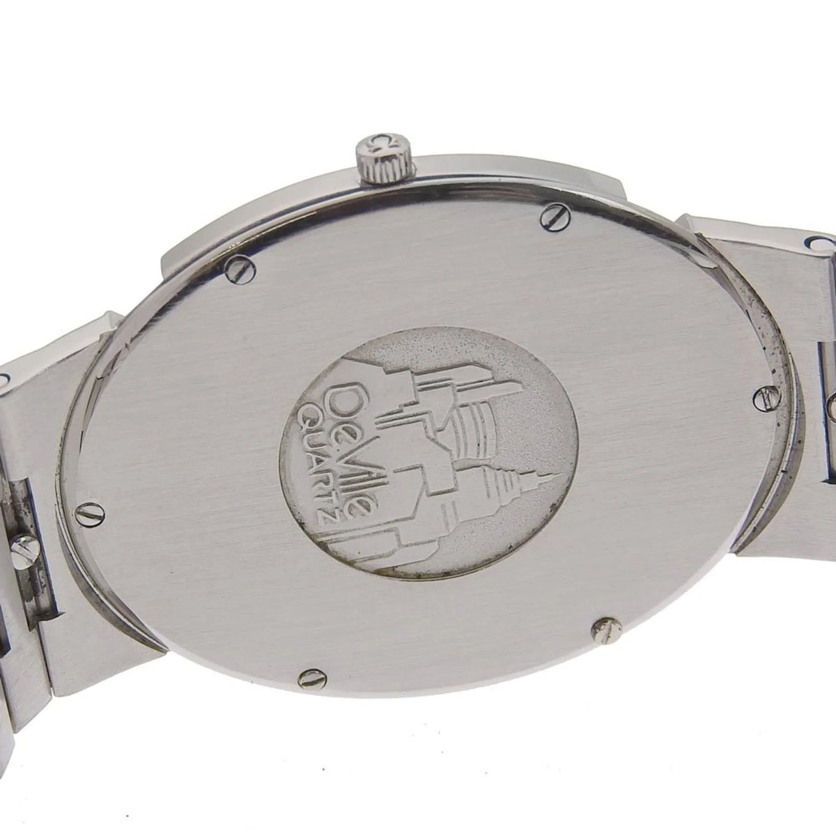 Pre-Owned Omega OMEGA De Ville Watch Stainless Steel Swiss Made Silver/Gold Quartz Silver Dial Boys (Fair)