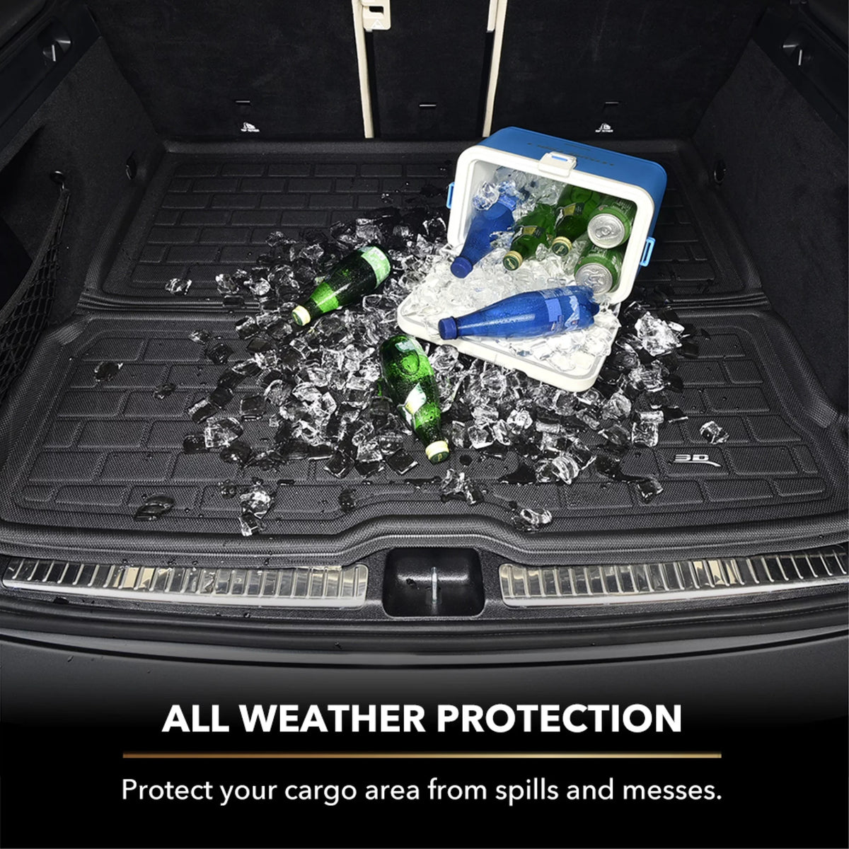3D MAXpider KAGU Cargo Liner (dark) compatible with CHEVROLET/GMC/CADILLAC TAHOE/YUKON/ESCALADE 2021-2024 - Cargo Liner