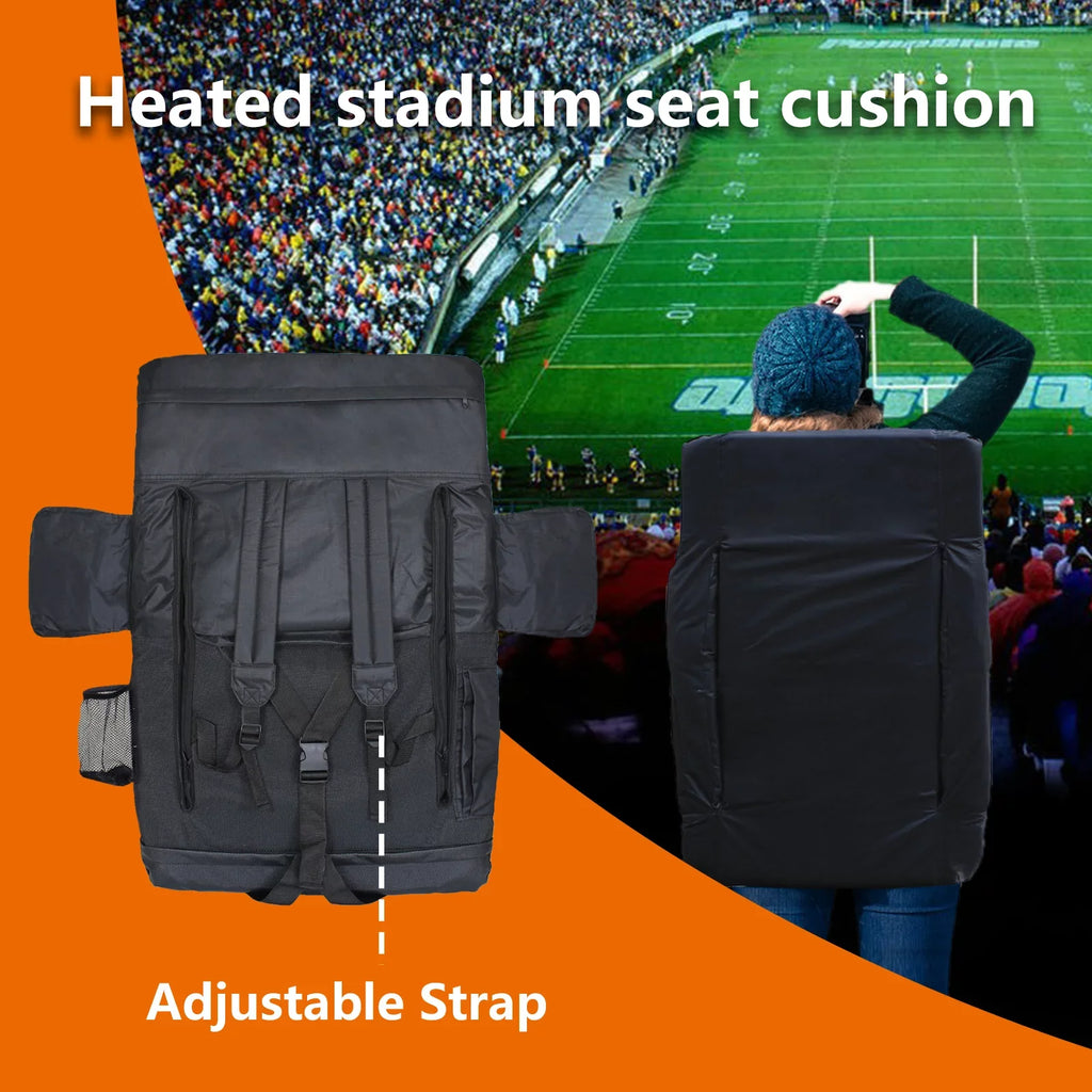 Sojoy Double Heated Stadium Seats for Bleacher with Back Support, 21" Extra Wide Folded Bleacher Chair with USB Heat for Outdoor Camping, Sports Gaming