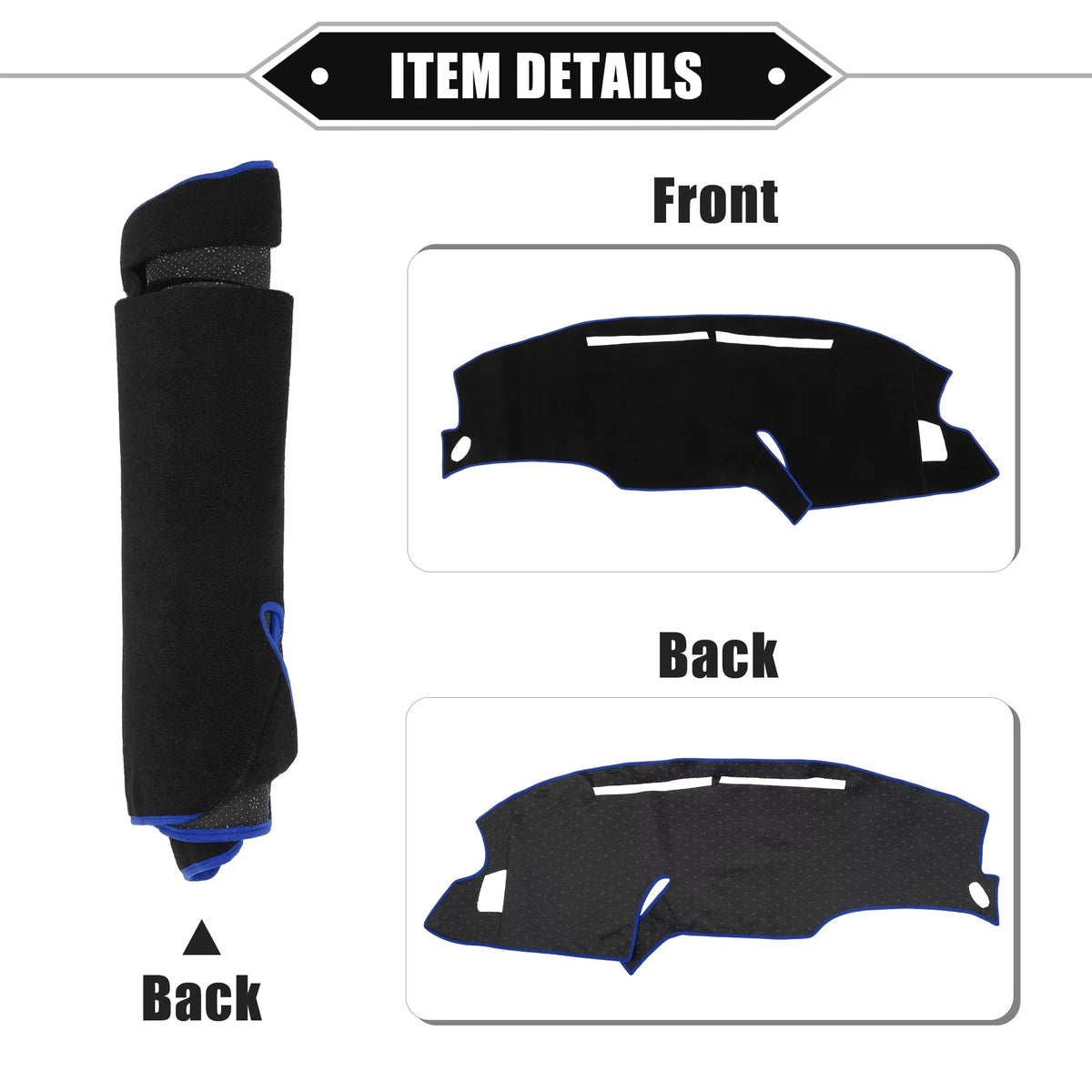 Unique Bargains Car Center Console Dashboard Cover Mat for  F150 1999-2003 Protective Polyester ebony Blue
