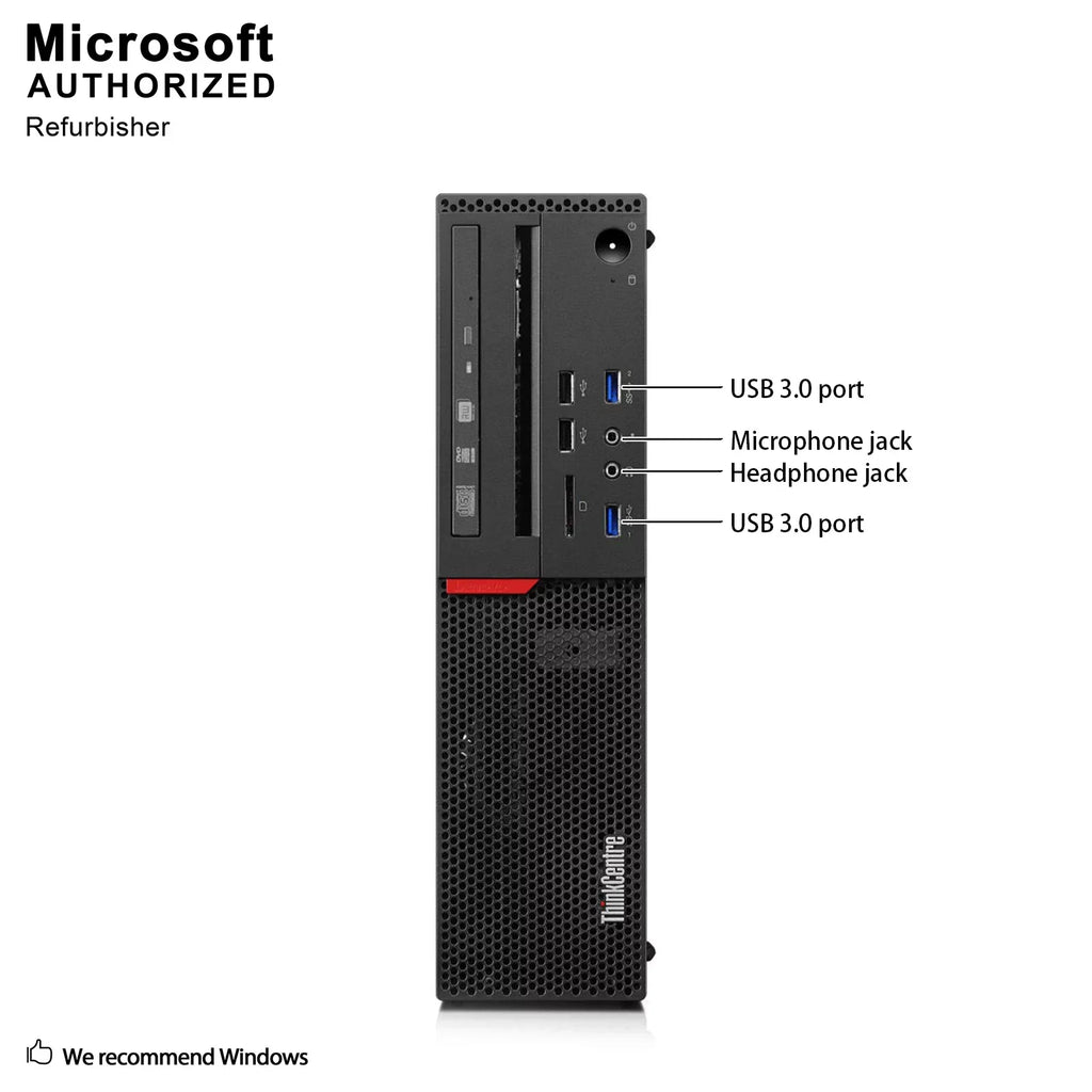 ThinkCentre M800 SFF High Performance Desktop Computer,  Quad Core i5-6400 up to 3.3GHz, 8G DDR4, 512G SSD, DVD, WiFi, BT, 4K Support, DP, VGA, Win10 Pro 64 En/Sp/Fr Used Grade A
