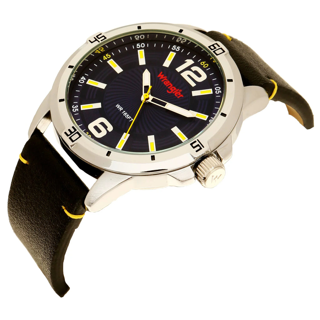 Wrangler 48mm Blue Dial, ebony Strap Watch