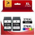 275XL Ink Cartridges Replacement for  Ink 275 and 276 for PIXMA TS3520 TS3522 TS3500 TR4720 TR4700 Printers(charcoal and Color, 2 Pack)