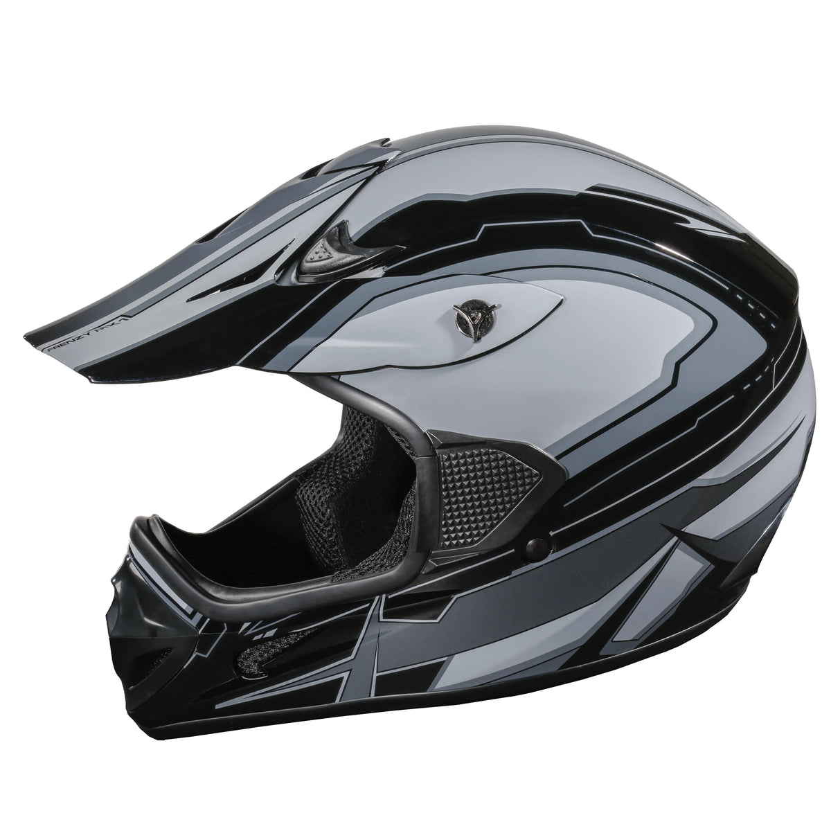FRENZY Adult MX Helmet, DOT Approved, dark-Grey, XL