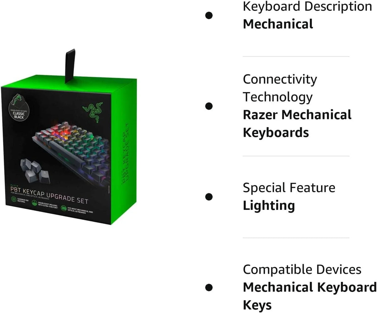 Doubleshot PBT Keycap Upgrade Set for Mechanical & Optical Keyboards: Compatible with Standard 104/105 US and UK layouts - Classic dark