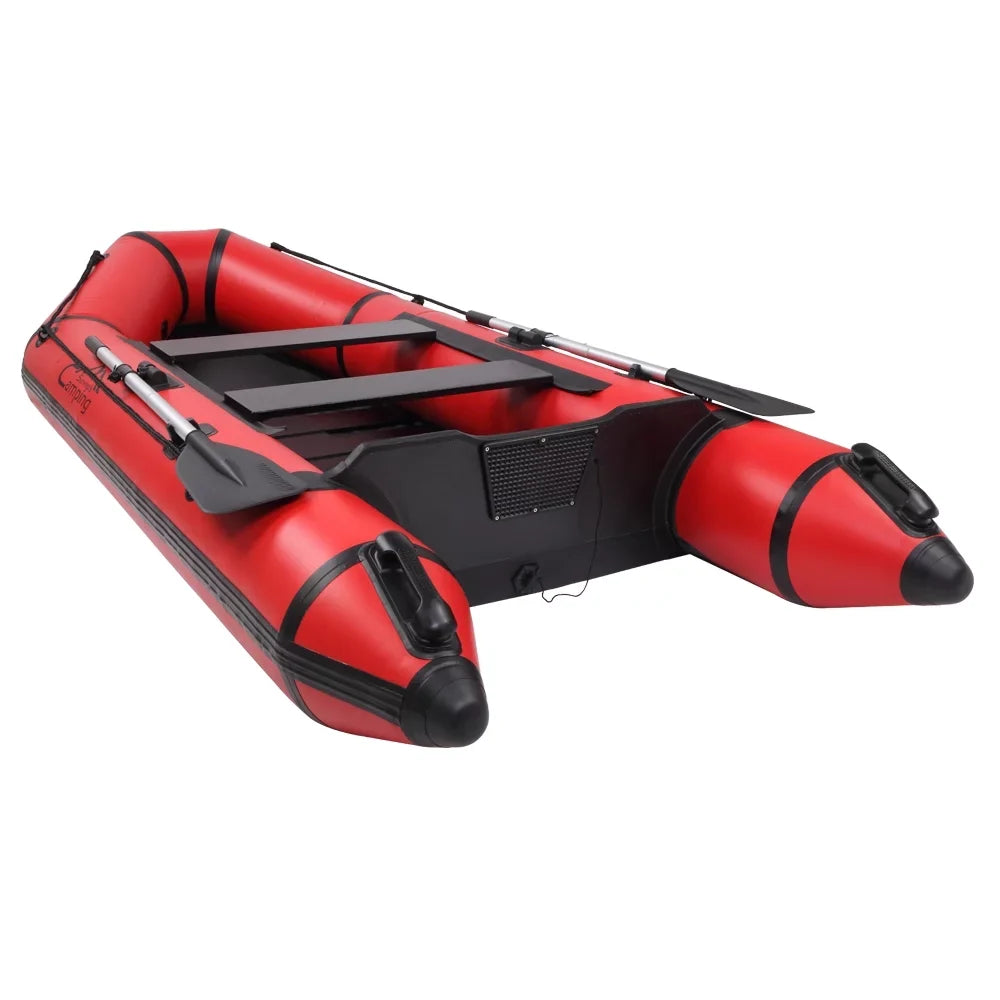 Camping Survivals 10ft polyvinyl chloride 330kg Water Adult Assault Boat Red charcoal