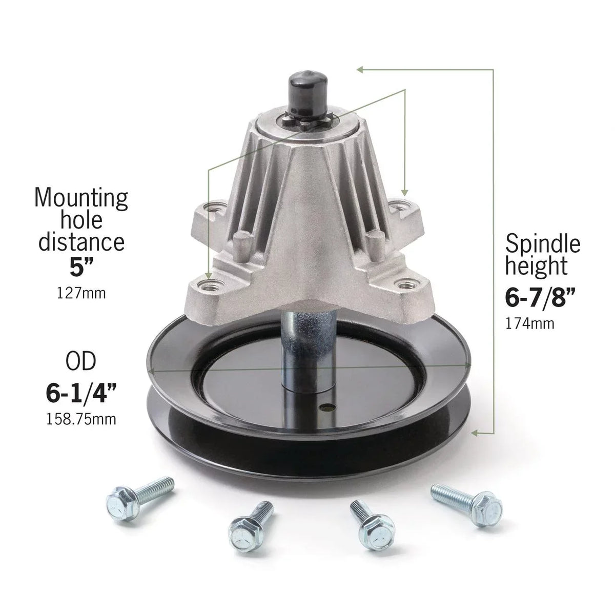 Terre Products, Lawn Mower Spindle Assembly, Fits 30 inch and 42 25mm Mini Riders, Compatible with Cub Cadet, MTD, Troy-Bilt, Replaces 618-04822, 618-04822A, 618-04889, 918-04822, 918-04822A, 918-0482