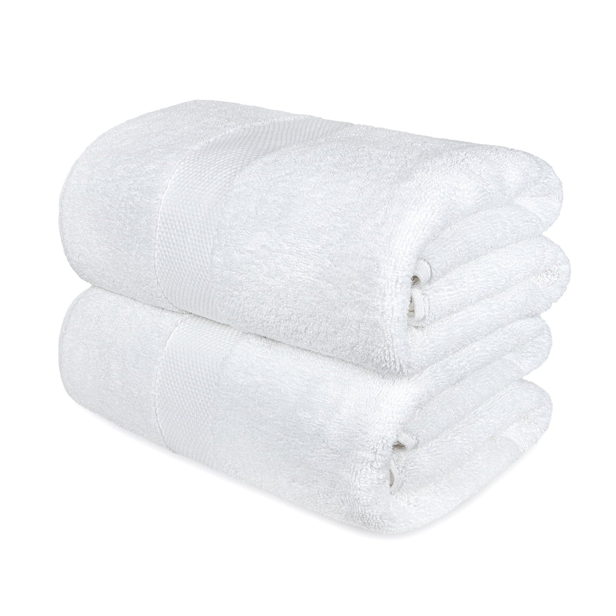 White Classic Luxury White Bath Towels - Large 30x56 1 inch, 100% Cotton American Linen Big White Towels, 2-Pack Bathroom Sheets | Set of 2, White
