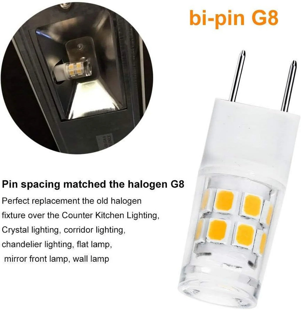 ETHT ETHT G8 LED Light Bulb 2.5 Watts Warm White 3000K - G8 Base Bi-pin Xenon JCD Type LED 120V 20W Halogen Replacement Bulb for Under Counter Kitchen Lighting.Pack of 10(G8 Base Warm White 10PCS)