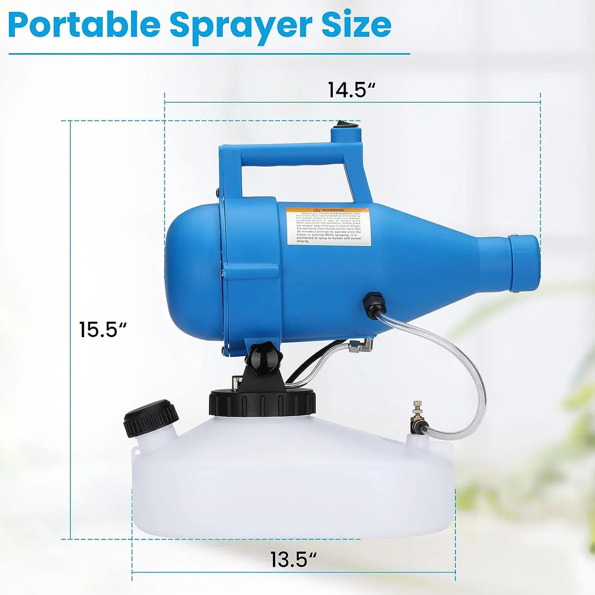 1 per Pack. Disinfectant Sprayer. Smart Portable Micro ULV Fogger with 4.5 Liter (1.2 Gallon) Tank