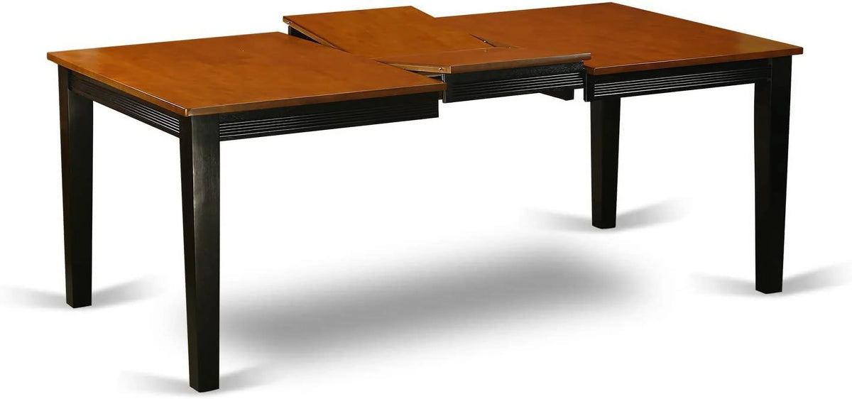 East West Furniture  Kitchen Table Set with One Quincy Dining Room Table & 4 Chairs - ebony & Cherry - 5 Piece
