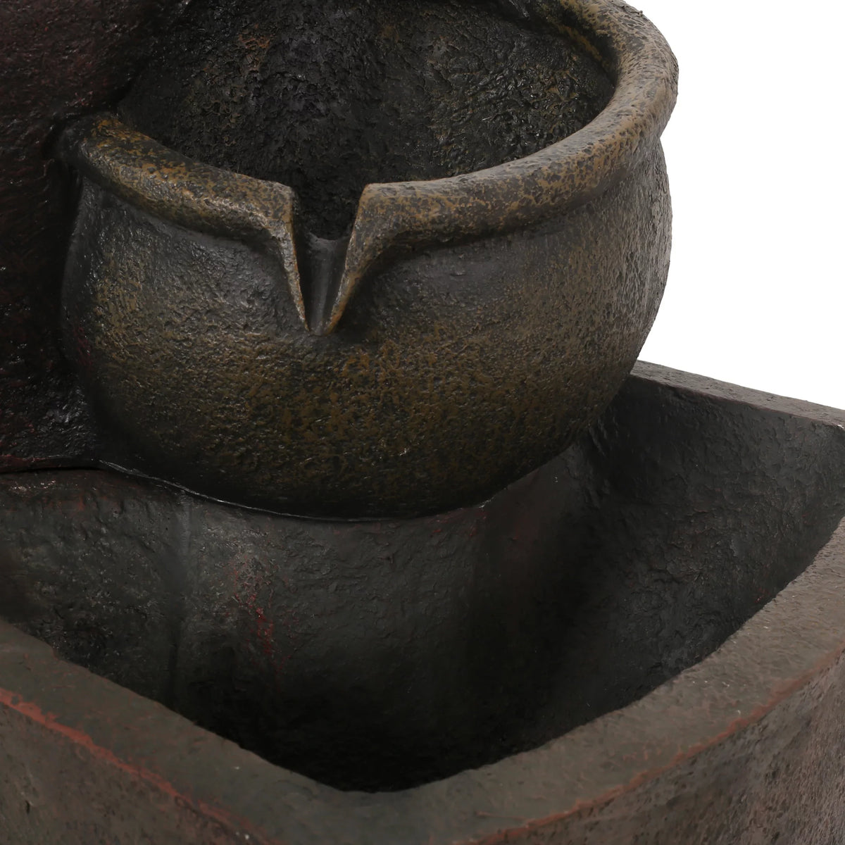 GDF Studio Morrigan Outdoor 3 Tier Jar Fountain, Rustic Multibrown
