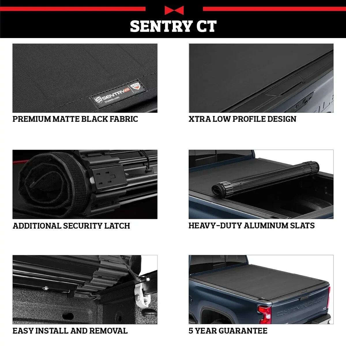 Truxedo Sentry Ct Hard Rolling Truck Bed Tonneau Cover | 1594716 | Compatible with 2022  Maverick 4' 6" Bed (54.4")