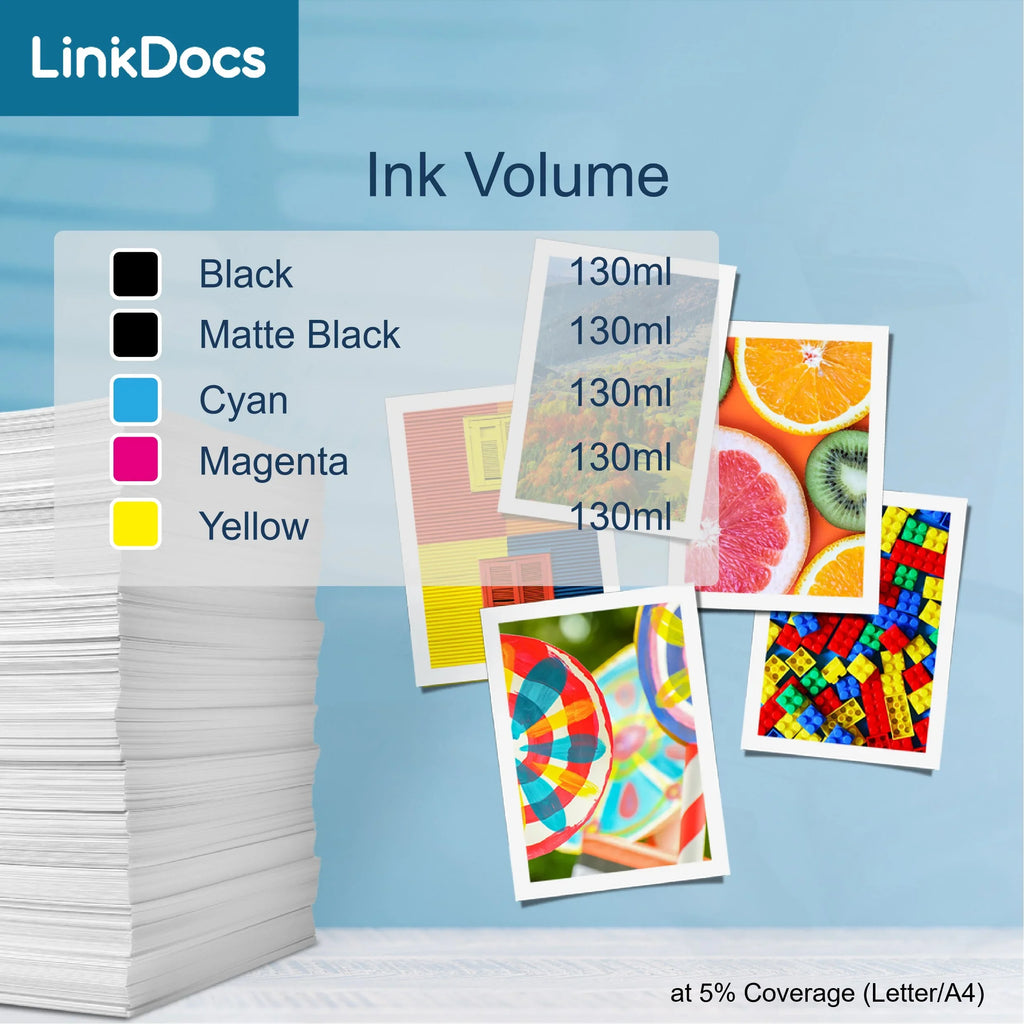 LinkDocs Compatible PFI120 PFI-120 Cyan Ink Cartridges (130ml) Replacement for  PFI120 PFI-120 PFI-120C Work for  ImagePROGRAF IPF TM-200 TM-205 TM-300 TM-305 and GP-200 GP-300 Printer
