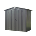 Capri 6.5'x 4.2' Outdoor Storage Shed, Metal Garden Shed for Bike, Trash Can, Tools, Lawn Mowers,Galvanized Steel Outdoor Storage Cabinet with Lockable Door for Backyard, Patio, Lawn, dark