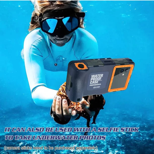 UrbanX Professional [15m/50ft] Swimming Diving Surfing Snorkeling Photo Video Waterproof Protective Case Underwater Housing for  Q31 And all Phones Up to 6.9 inch LCD with Lanyard