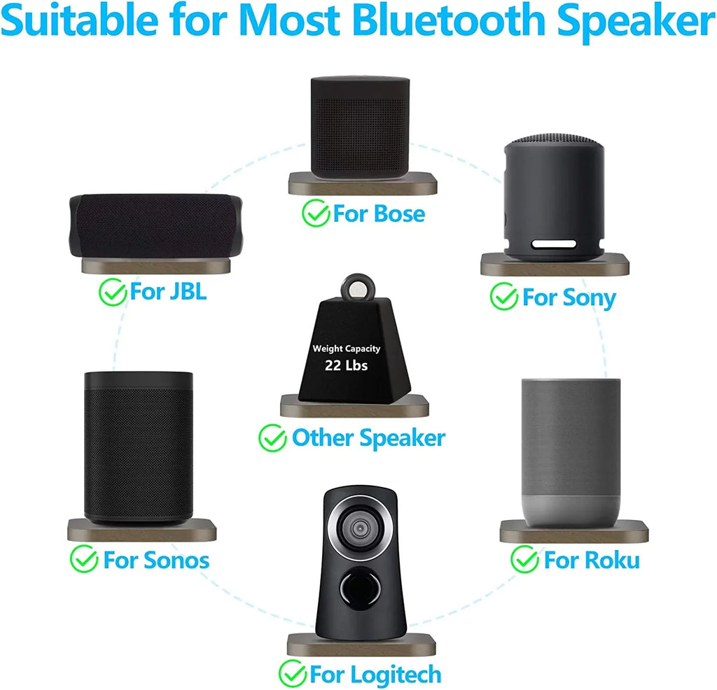 Universal Speaker Wall Mount for JBL, , , Sonos, Logitech, Roku Speaker Mount, Adjustable Wall Shelf for Most