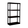 91021 Solid Plastic Shelving with 4 Plastic Medium Duty  ebony