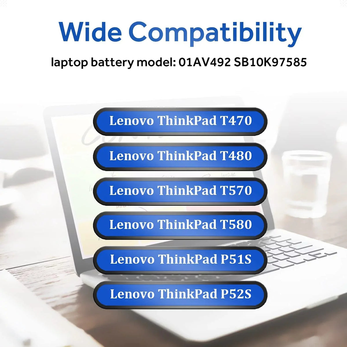 01AV427 01AV423 01AV492 Laptop Battery 72Wh 61++ for  ThinkPad T480 T470 P51S P52S T570 T580 A485 A475 TP25 Series Notebook 01AV425 01AV426 01AV428 01AV452 01AV490 SB10K97580 SB10K97584