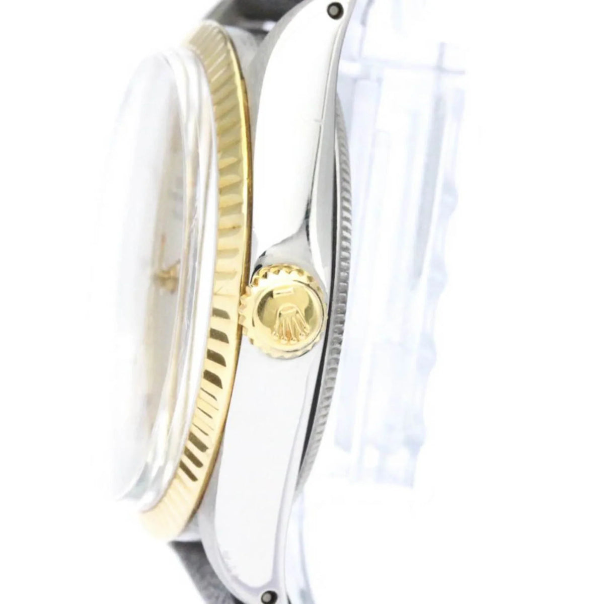 Authenticated Used Vintage ROLEX Oyster Perpetual Airking Steel 18K Yellow Gold Mens Watch BF560275